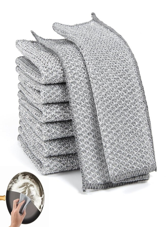 VTMCUI 6 pcs Wire Dishwashing Rag for Wet and Dry,Non-Scratch Wire Dishcloth,Multipurpose Cleaning Pads, Time-Saver Kitchen Wipes Cleaning Cloths, Silver - Image 1